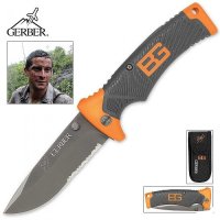 Нож сгъваем - оцеляване, GERBER Bear Grylls-Scou 18.6 см, снимка 3 - Ножове - 36805653