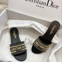 Дамски черни чехли Christian Dior, снимка 1 - Чехли - 33292082