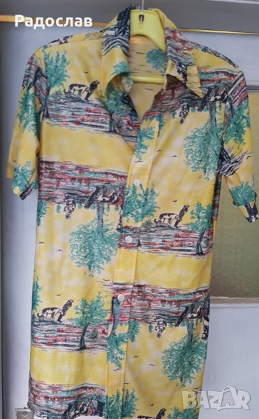 Продавам мъжка риза къс ръкав с ловни сцени, снимка 1