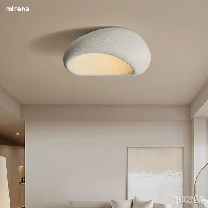 Каменен полилей в скандинавски стил облак смола Wabi-sabi 30, 40см, снимка 1