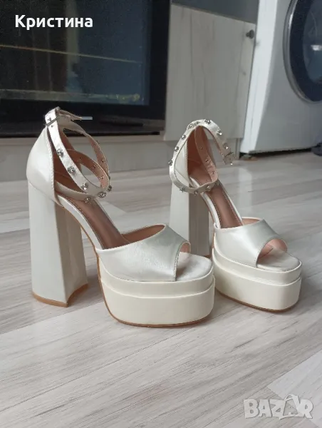 Сандали на ток-бели, снимка 1