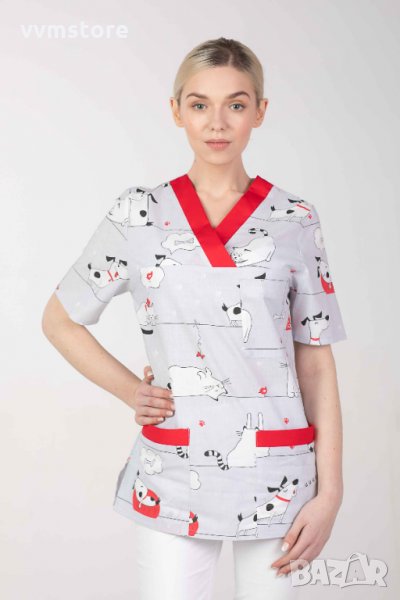 Медицинска туника Dogs and cats, снимка 1