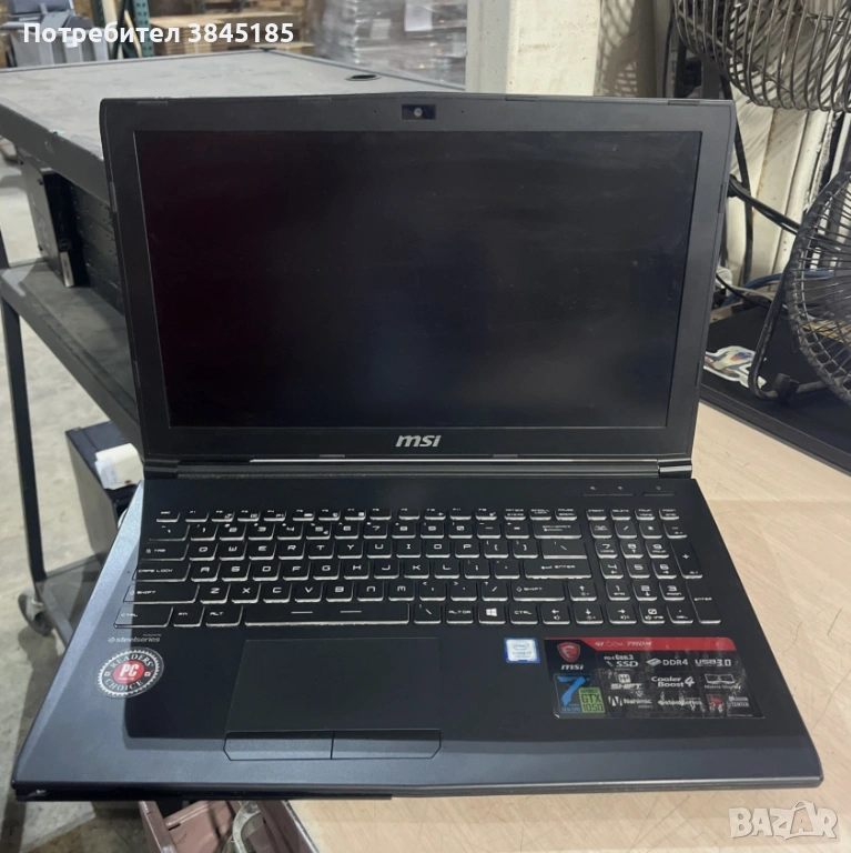 Геймърски лаптоп с повреда MSI MS-16J9 - GEFORCE GTX 1050 , Core i7-7700HQ, снимка 1