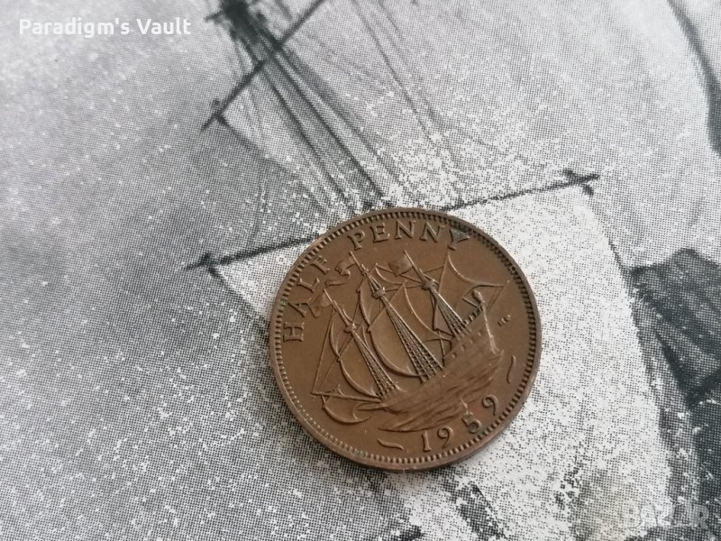 Монета - Великобритания - 1/2 (половин) пени | 1959г., снимка 1