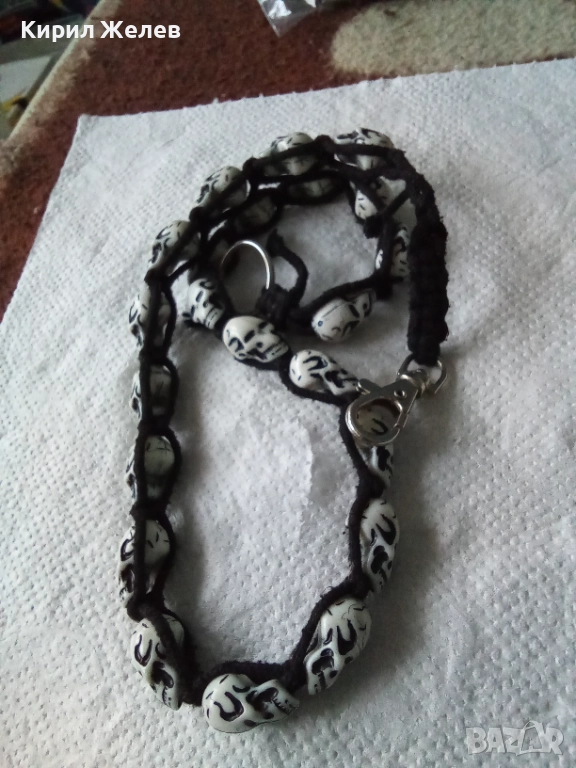 Коланче плетеното с черепи 42928, снимка 1