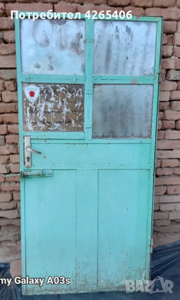 Входна врата за къща метална със стъкло, снимка 1