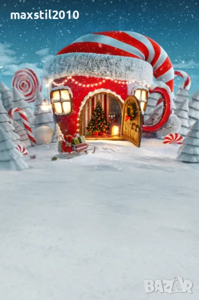 Коледен фон от матов винил, размер 200/300 см, снимка 1