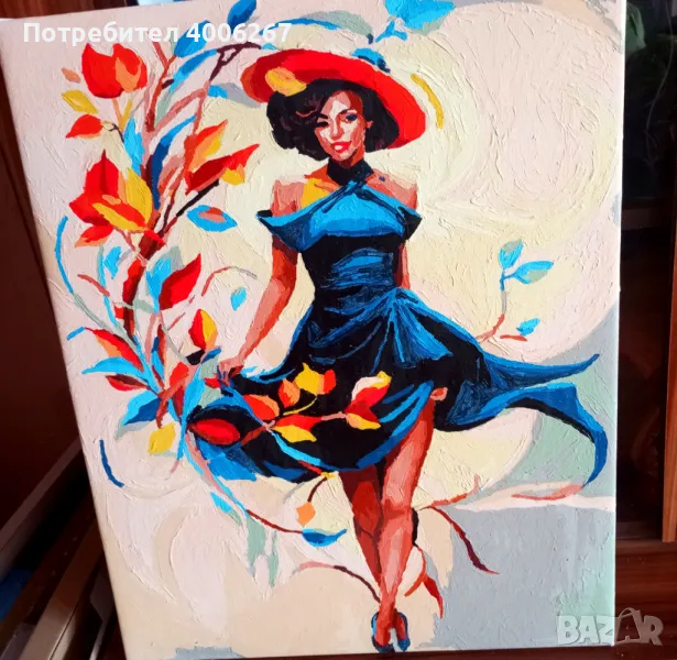 Картина по номера 40/50 нарисувана , снимка 1