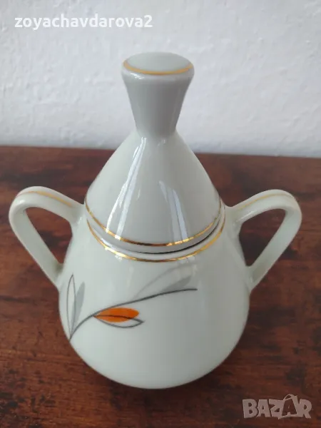 БЪЛГАРСКА ПОРЦЕЛАНОВА ЗАХАРНИЦА ОТ СЕРВИЗ, снимка 1