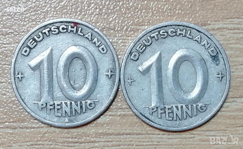 Лот 10 пфенига 1948 и 1949, снимка 1