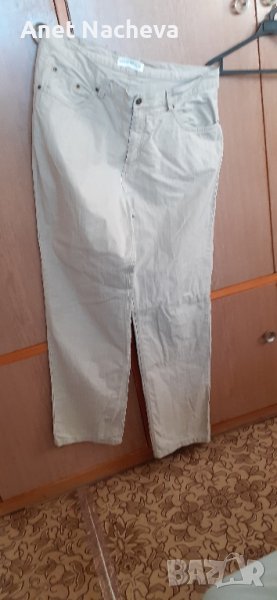 Мъжки панталони тип дънки, бежови,  релефни, снимка 1