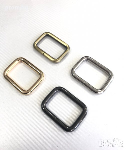 правоъгълна халка, гайка, обков, пръстен, 4 цвята, снимка 1