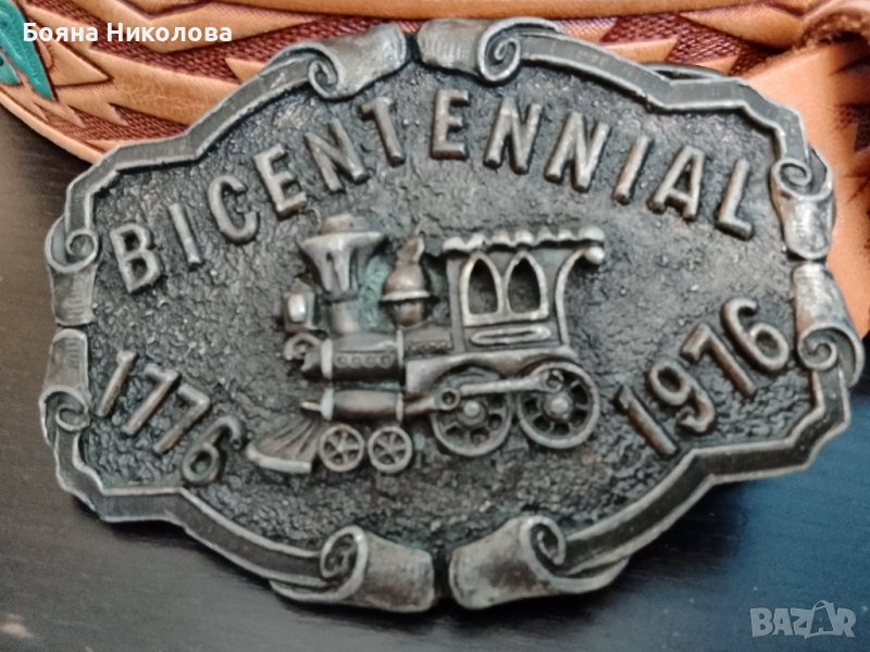 Кожен колан с масивна катарама, САЩ, снимка 1