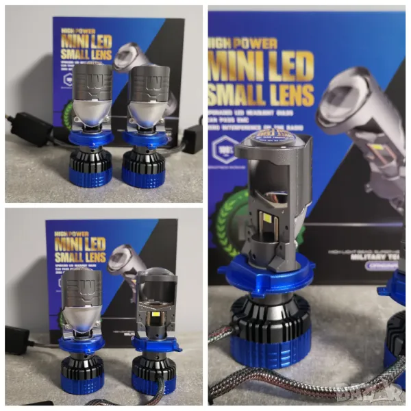 LED мини проектори H4 за основни фарове с лупа, снимка 1