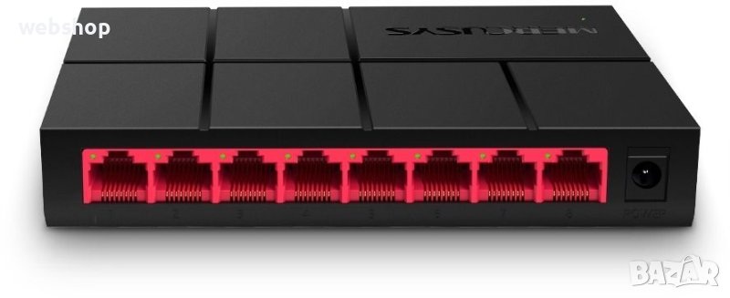 Суич Mercusys - MS108G, 8 порта, RJ45, 1000MBp/s, снимка 1