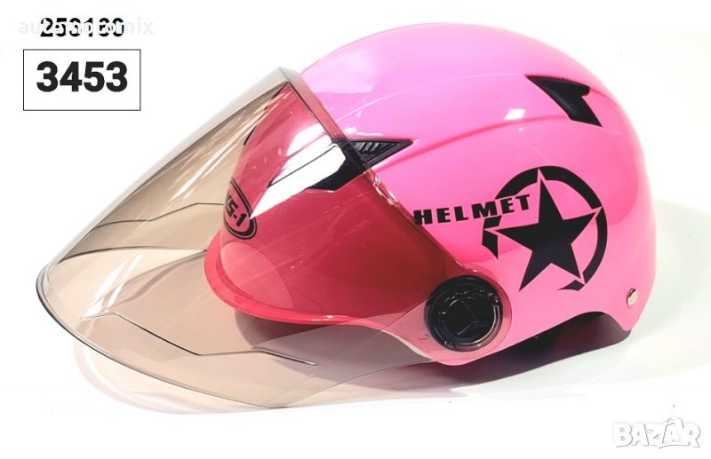 КАСКА ЗА МОТОР,СКУТЕР РОЗОВА - 3453, снимка 1
