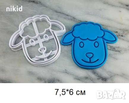 Глава на овца Агне пластмасов резец форма фондан тесто бисквитки, снимка 1