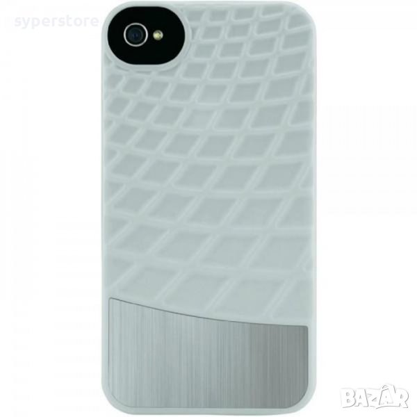 Гръб, полу-метален за  iPhone 4/4S, Belkin, бял, SS300126, снимка 1