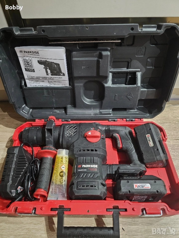 Безчетков Перфоратор Parkside Performance PKHAP 2058 A1 + Зарядно и 2бр. батерии 8AH и 4AH , снимка 1