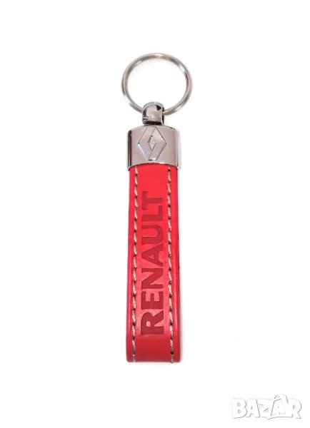 Автомобилен кожен ключодържател за Renault Рено / Червен Цвят Стилни и Елегантни Аксесоари, снимка 1