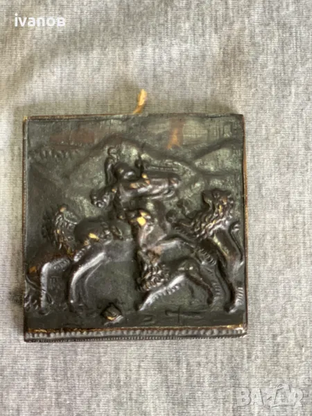 Рицар, нападнат от три лъва, снимка 1