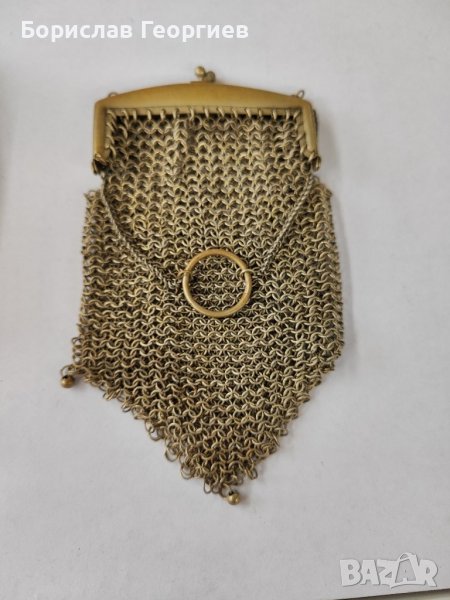 Старо метално портмоне плетено, снимка 1