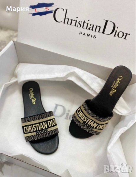 Дамски черни чехли Christian Dior, снимка 1