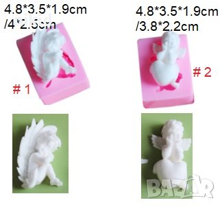 Малки Свито ангелче и на сърце силиконов молд форма декор фондан торта пита сладки шоколад , снимка 1