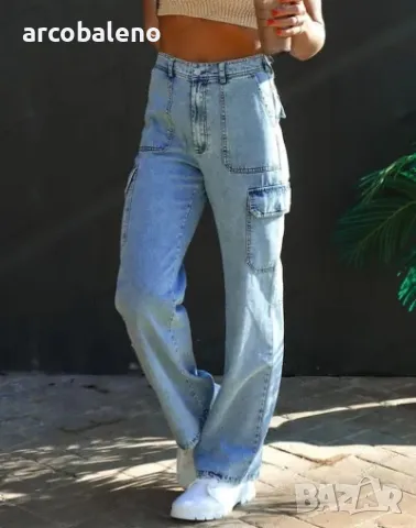 Дамски дънки с много джобове от пран деним, 3цвята , снимка 7 - Дънки - 48083698