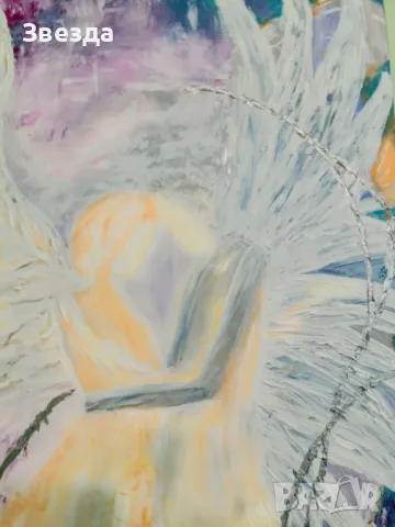 Картина "Шепот на ангел" - Докосване до небесното, снимка 3 - Декорация за дома - 49588824