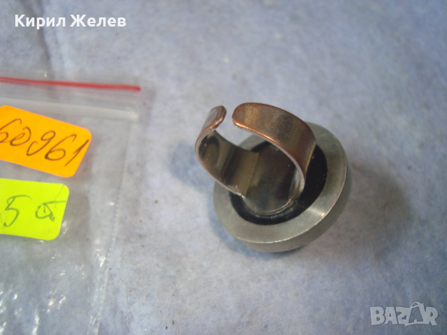 СТАР РЕГУЛИРУЕМ ДЕБЕЛО ПОСРЕБРЕН МЕДЕН АР НУВО ПРЪСТЕ с ПОЛИРАН КАМЪК КРИСТАЛ 60961, снимка 12 - Пръстени - 36421705