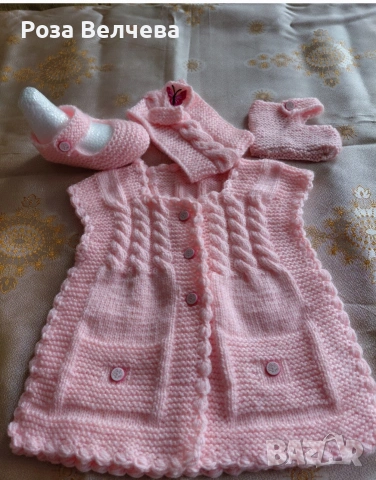 Най малките заслужават най доброто Ръчно плетен детски комплект , снимка 5 - Детски комплекти - 53115654