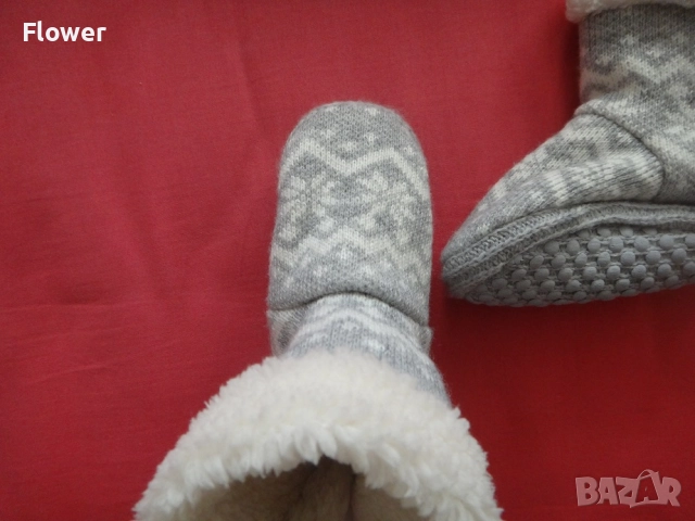 Нови Бебешки/Детски пантофи НМ 18/19 номер сиви, снимка 7 - Детски пантофи - 52954834