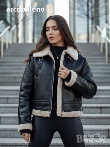 Дамско кожено яке SHEREB, 2цвята , снимка 5 - Якета - 47710028