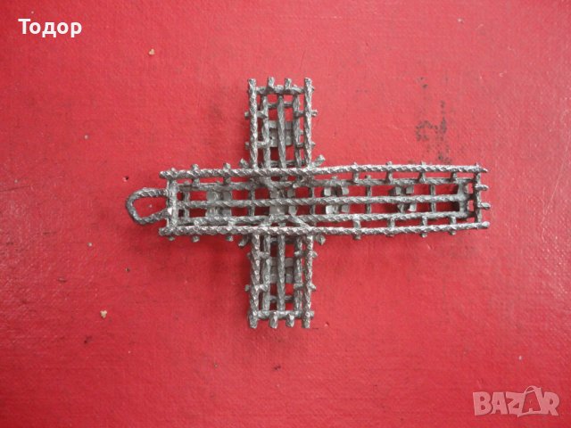 Старинен ажурен метален кръст , снимка 4 - Колекции - 43222838