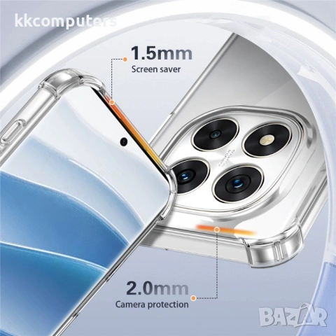 Прозрачен Калъф за Xiaomi Poco X7 5G - PC + TPU, 1.5mm Дебелина, Подсилени Ъгли с Airbag, 2.0mm Защи, снимка 7 - Калъфи, кейсове - 53563723