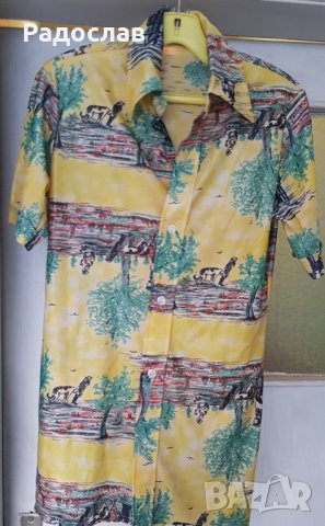 Продавам мъжка риза къс ръкав с ловни сцени, снимка 1
