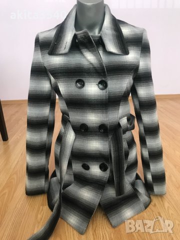 Дамско сиво палто, снимка 2 - Палта, манта - 33122971