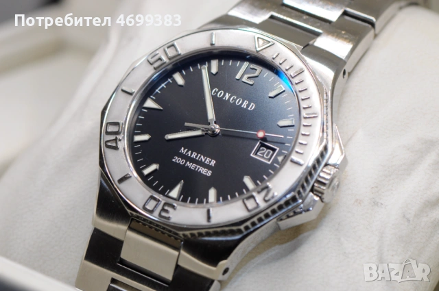 Швейцарски мъжки автоматичен часовник - Concord Mariner Diver 200m, снимка 3 - Мъжки - 53030969