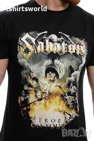 Нова мъжка тениска с дигитален печат на музикалната група SABATON - Heroes on tour, снимка 2 - Тениски - 37438272