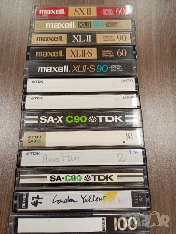 Лот от 13 бр хромни аудио касети Maxell XL II 60/90/100 SX II 60 XL II S60/90 TDK SA 90/SA-C90/SA-X