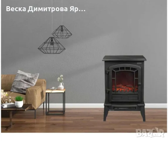 Електрическа камина, 2000W, снимка 5 - Отоплителни печки - 47284614