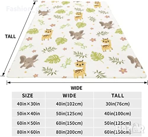 Ново Бебешко фланелено одеяло за момче момиче легло жираф и слон, снимка 2 - Спално бельо и завивки - 40594480