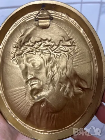 Исус метал пано икона религия релеф, 14 см/ 11 см, снимка 6 - Антикварни и старинни предмети - 48150580