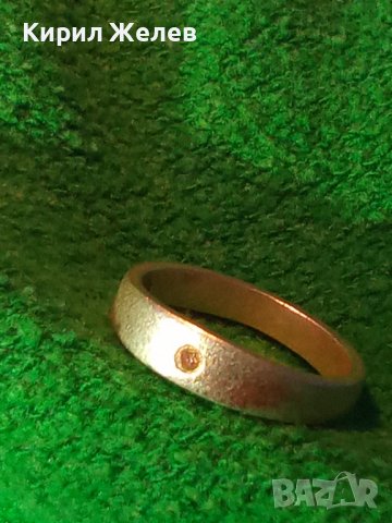 СТАР ДИАМАНТЕН СРЕБЪРЕН ВИНТИДЖ АРТ ПРЪСТЕН СРЕБРО 925 Тип ХАЛКА БИЖУТЕРСКА ИЗРАБОТКА 39896, снимка 6 - Пръстени - 42615146