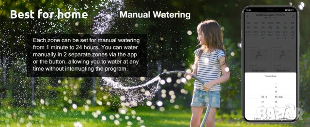 Diivoo WiFi двузонов таймер с ХЪБ таймер WT-05W, снимка 11 - Напояване - 43785274