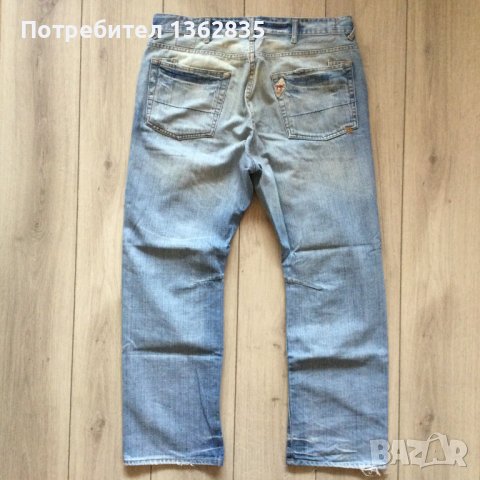 НОВИ сини прави дънки панталон DENIM 73 размер 36 / 30 от САЩ, снимка 6 - Дънки - 43734616