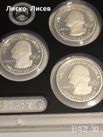 САЩ сет 5 броя 1/4 долар мат-гланц 2012г. сребро, снимка 7 - Нумизматика и бонистика - 53464969