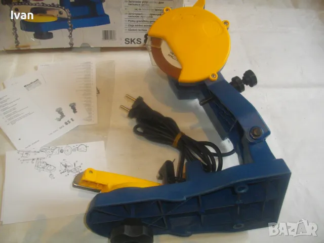 85W Ф108мм НОВА ОРИГИНАЛНА НЕМСКА ЕЛЕКТРИЧЕСКА МАШИНА 2007г. ЗАТОЧВАНЕ ВЕРИГИ ВЕРИЖНИ ТРИОНИ EINHELL, снимка 7 - Други инструменти - 47967265