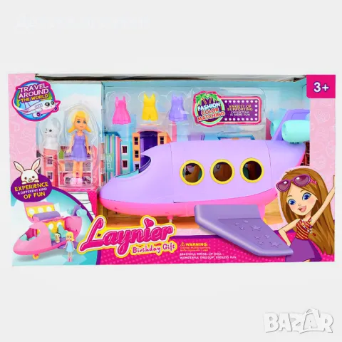 Детски Самолет с Кукла Барби, дрехи и домашен любимец, комплект , снимка 5 - Кукли - 49177748